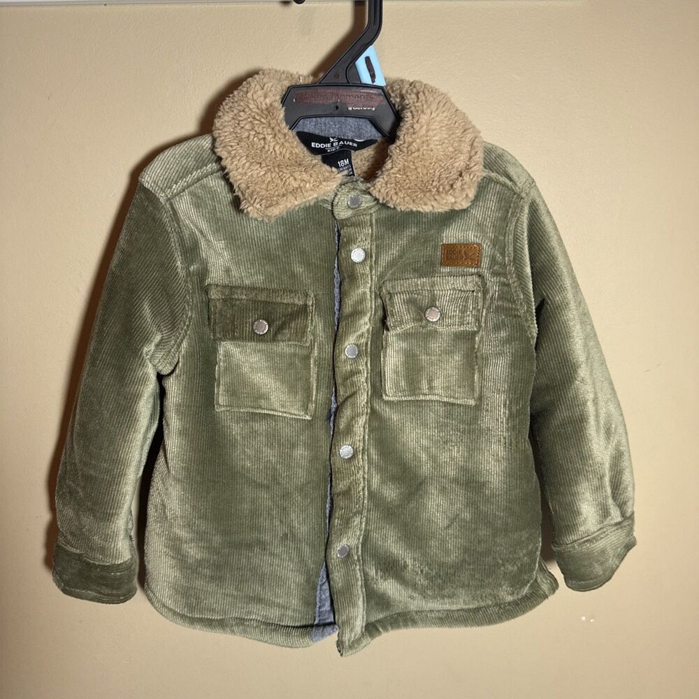 18m Eddie Bauer Kids Green Corduroy Jacket Boys Outerwear 3085